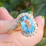 topaz and diamond cocktail ring