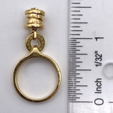 Bvlgari B.zero1 18K Yellow Gold Diamond Dangle Charm Ring Size 5.5