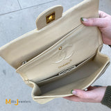 Chanel Vintage Classic Double Flap Handbag Beige