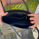 chanel caviar leather tote bag interior pockets 