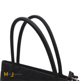 chanel caviar black leather padded rolled leather handles