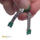 Two-Tone 2.06cts Colombian Emerald 0.36cts Diamonds Dangle Earrings