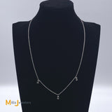 14K White Gold 0.77ctw Baguette Diamond Necklace