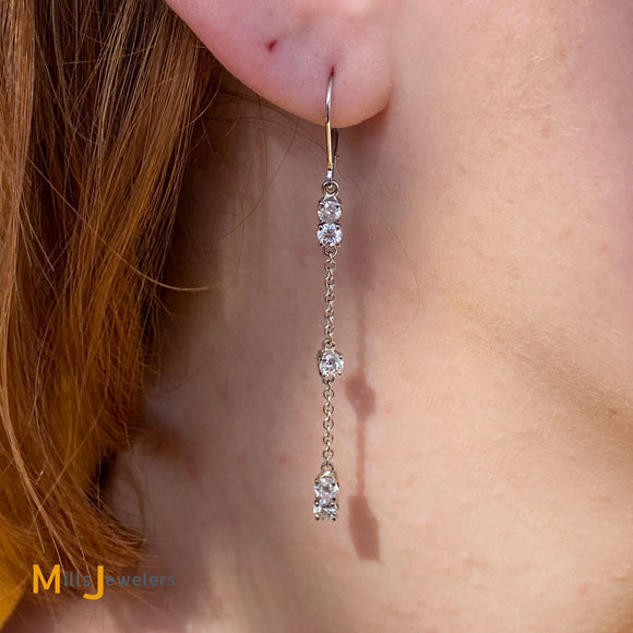 diamond dangle drop earrings