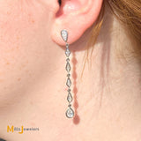pear shaped diamond dangle earrings