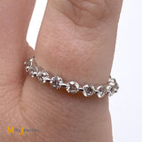 14K White Gold 1.02ctw Diamond Eternity Band Ring Size 4