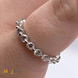 14K White Gold 1.02ct Diamond Eternity Band Ring Size 4