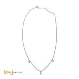 14K White Gold 0.77ctw Baguette Diamond Necklace