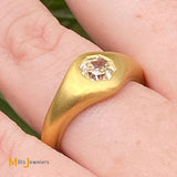 diamond hex step cut yellow gold ring size 6.5