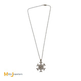 18K White Gold 0.75ctw Diamond Snowflake Pendant Necklace