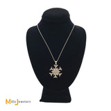 18K White Gold 0.75ctw Diamond Snowflake Pendant Necklace