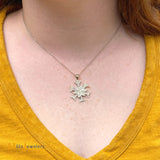 18K White Gold 0.75ctw Diamond Snowflake Pendant Necklace