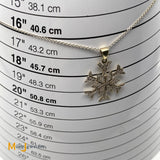 18K White Gold 0.75ctw Diamond Snowflake Pendant Necklace