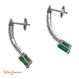 Two-Tone 2.06cts Colombian Emerald 0.36cts Diamonds Dangle Earrings