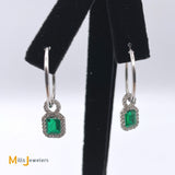 2ctw Colombian emerald dangle earrings