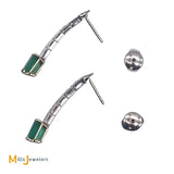 Two-Tone 2.06cts Colombian Emerald 0.36cts Diamonds Dangle Earrings