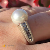 alexandrite and pearl ring