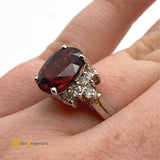 18K White Gold 5.40ct Spessartite Garnet 0.40cts Diamond Ring Size 6.25