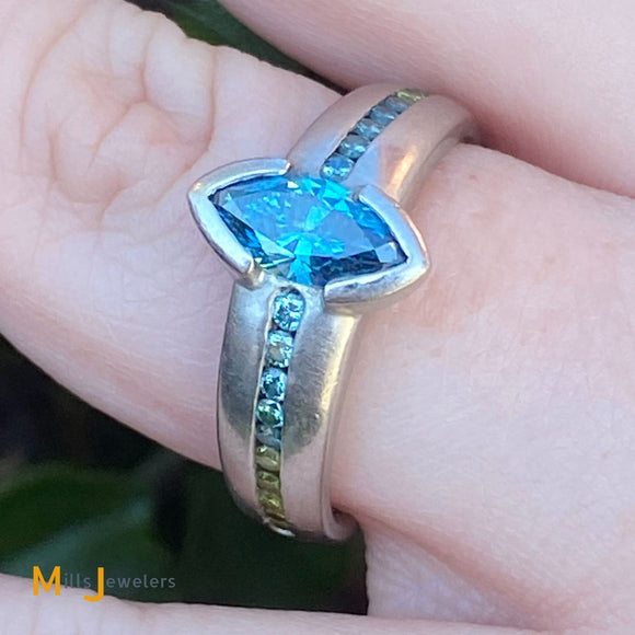 blue diamond (irradiated) ring size 8