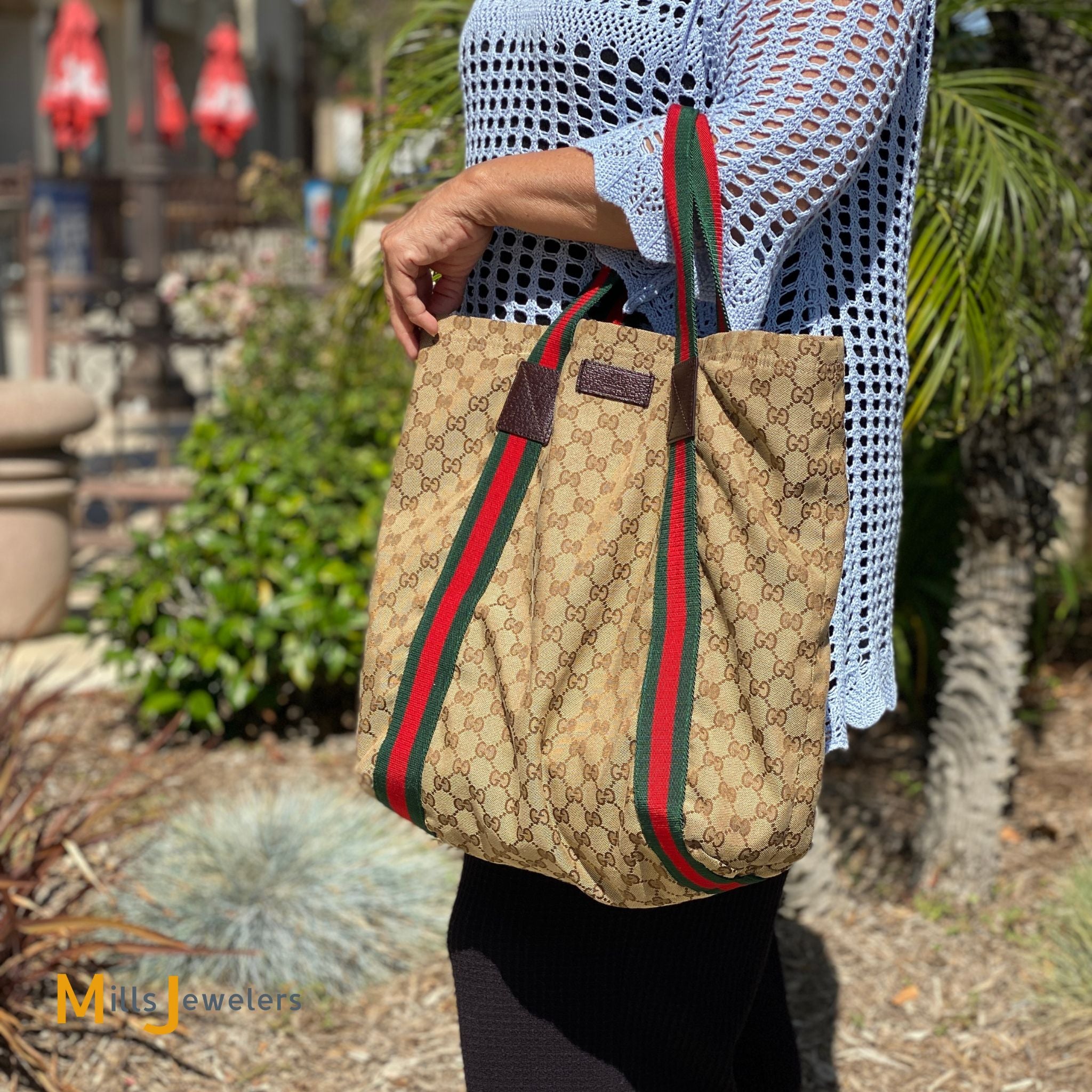 Gucci logo monogram canvas tote bag Clearance