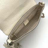 Gucci Soho Off-White Chain Strap Pebbled Calfskin Shoulder Bag