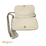 Gucci Soho Off-White Chain Strap Pebbled Calfskin Shoulder Bag