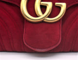 Gucci Marmont Red Velvet Shoulder Bag