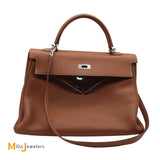 Hermes Togo Kelly Retourne 32 Gold Tote Bag with Palladium Hardware