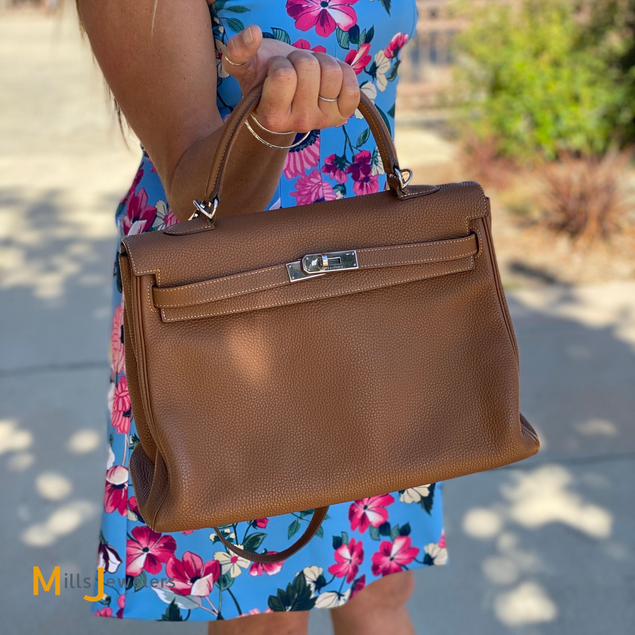 Hermes Birkin Bag Togo Leather Palladium Hardware In Brown