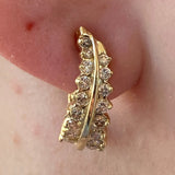 14K Yellow Gold J Hook 1.02ctw Diamond Earrings