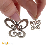 james avery sterling silver butterfly pendant and charm