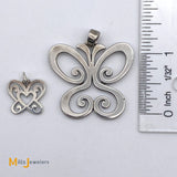 james avery silver pendant and charm butterfly