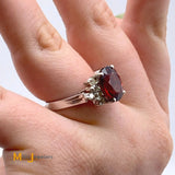 18K White Gold 5.40ct Spessartite Garnet 0.40cts Diamond Ring Size 6.25