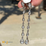 pear-shaped kite-shaped diamond dangle earrings 3.5ctw