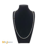 18K Yellow Gold Labradorite Semi-Precious Gemstone Bead Necklace