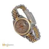 Rolex 18K/SS Lady Datejust 26MM Silver Jubilee Serti Diamond Dial 179173 Watch