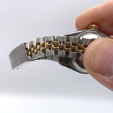 Rolex 18K/SS Lady Datejust 26MM Silver Jubilee Serti Diamond Dial 179173 Watch