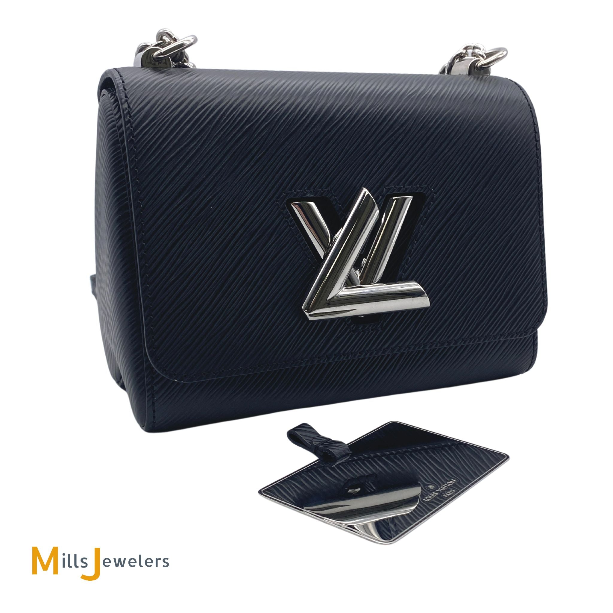 Authenticated Louis Vuitton Epi Twist Silver Leather Crossbody Bag