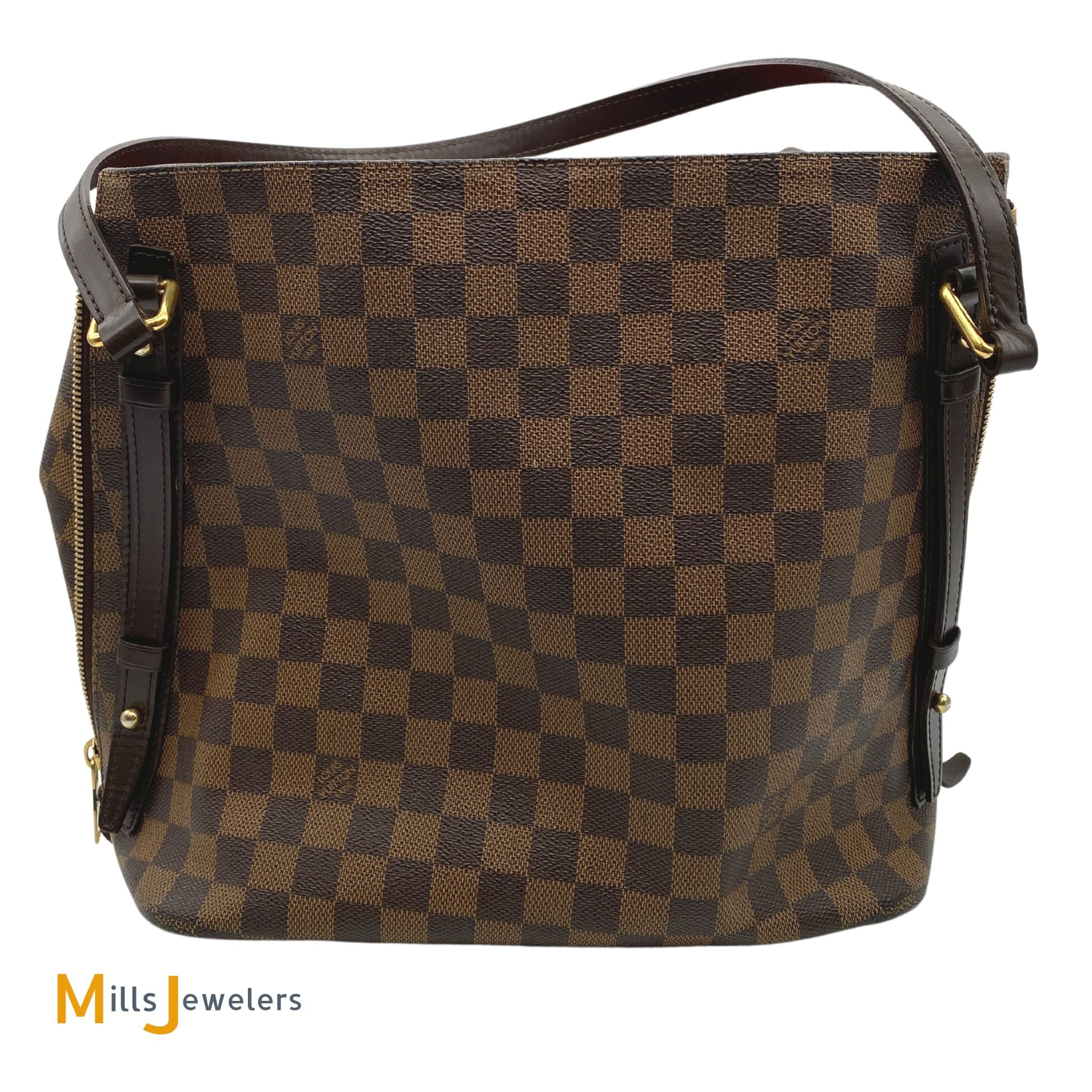 Louis Vuitton Damier Ebene Canvas Rivington Cabas Tote Shoulder Bag