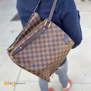 brown checkered bag