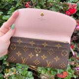 louis vuitton emilie pink interior wallet