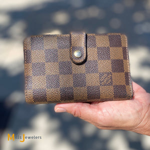 Louis Vuitton Damier Ebene Card Holder Brown For Women