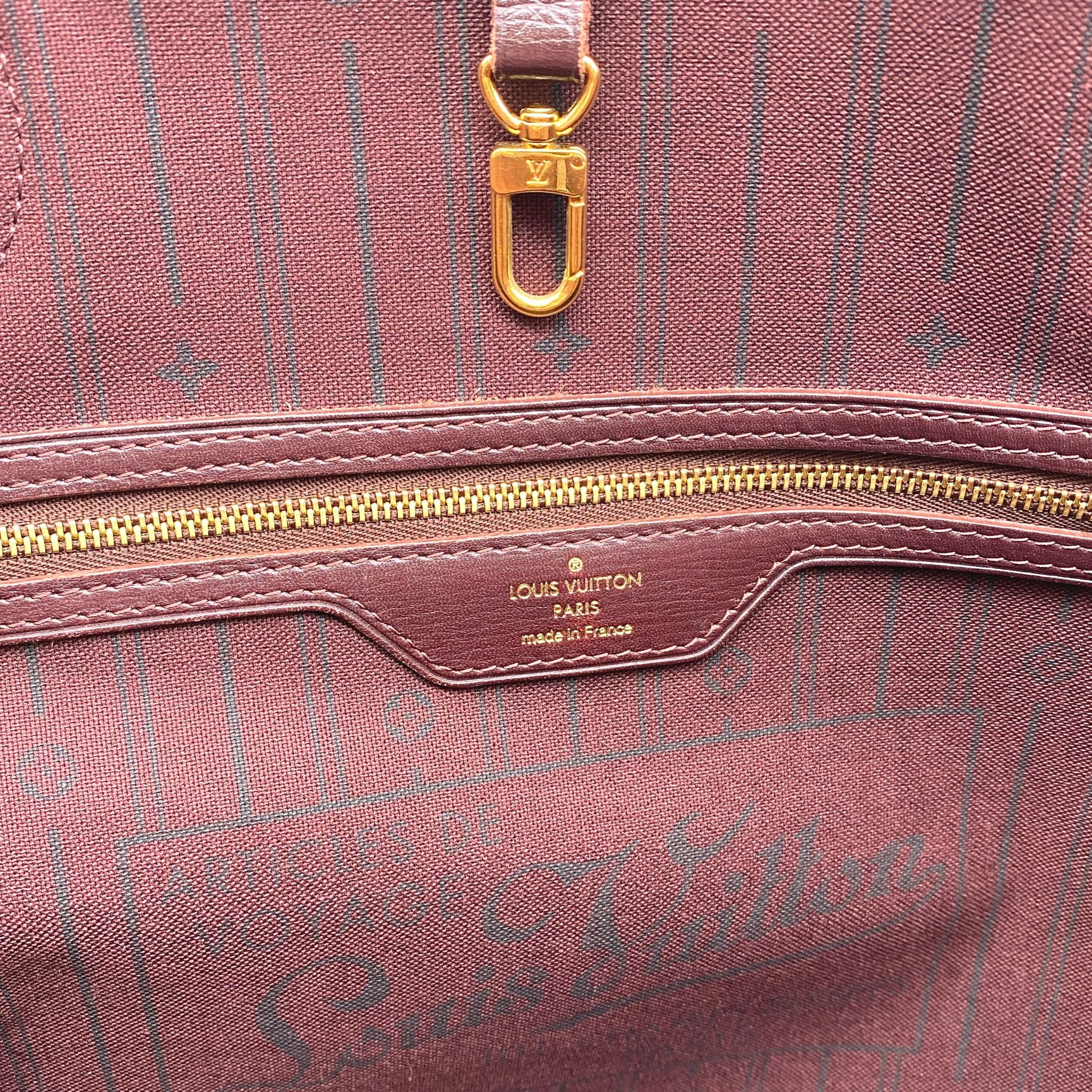 Louis Vuitton Neverfull MM Sepia Bordeaux Mini Lin Idylle Tote Bag