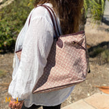 Louis Vuitton Neverfull MM Sepia Bordeaux Mini Lin Idylle Tote Bag