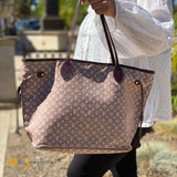 Louis Vuitton Neverfull MM Sepia Bordeaux Mini Lin Idylle Tote Bag