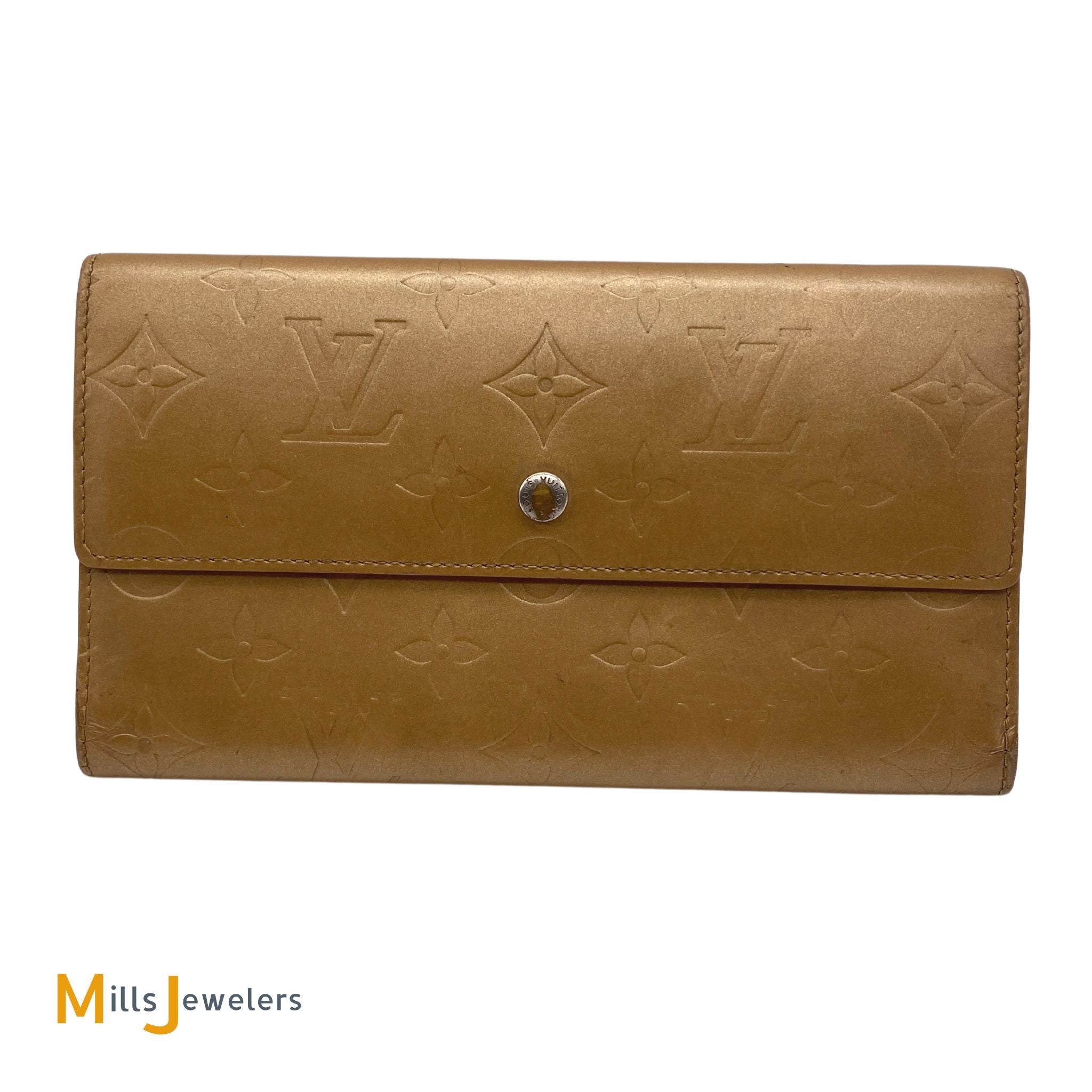 Louis Vuitton Monogram Vernis Mat Gold Sarah Porte Tresor Long Wallet  3LK0110 For Sale at 1stDibs