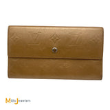 Louis Vuitton Porte Tresor Monogram Mat International Long Wallet Gold