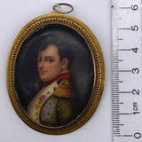 Antique 14K Yellow Gold Hand-Painted Napoleon Portrait Brooch Pin