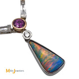 opal pendant necklace closeup