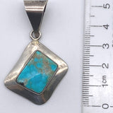 Vintage Sterling Silver Paul Livingston Navajo Turquoise Pendant